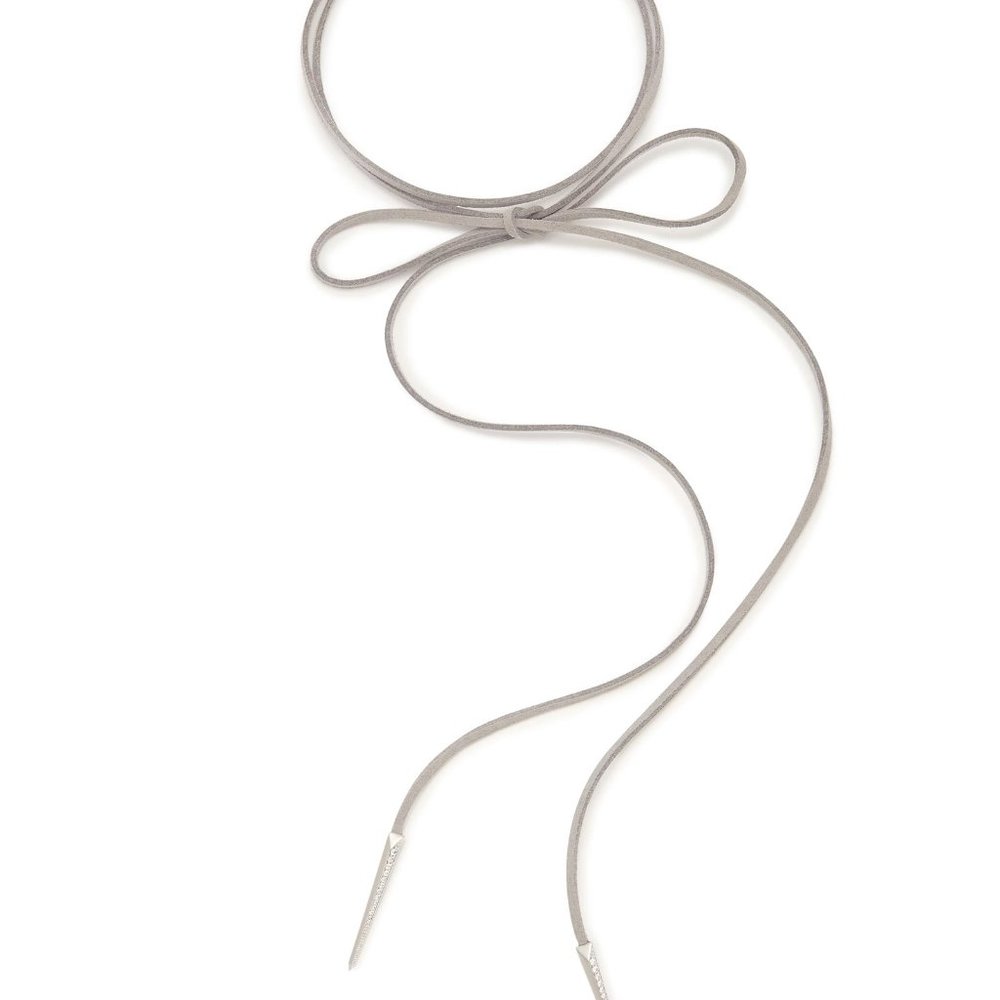 Kendra Scott Pierce Gray Suede Lariat Necklace